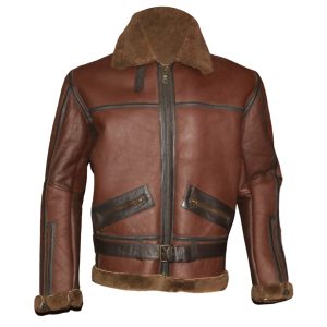 Men’s Brown Leather Coffmen Shearling Jacket