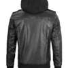 Mens Leather Jacket With Hood