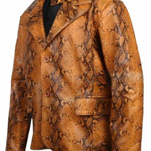 Real Leather Python Blazer Coat