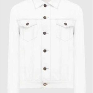 Women Full Sleeves White Jeans Jacket