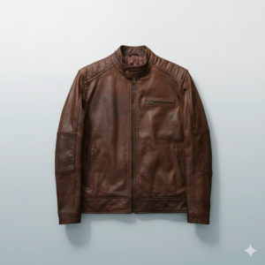 Brown Cafe Racer Leather Jacket