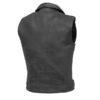 Black Moto Leather Vest For Mens