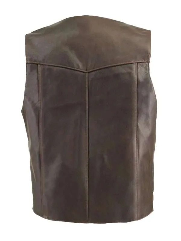 Classic-Biker-Brown-Leather-Vest-for-Mens Classic Biker Brown Leather Vest for Mens