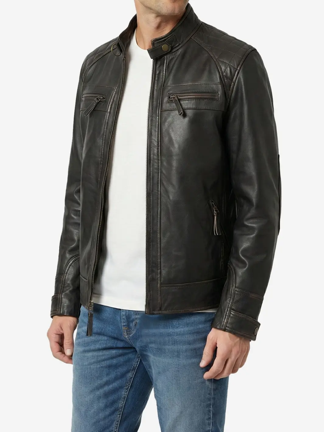 Men_s_Distressed_Brown_Biker_Style_Leather_Jacket_-_side Men s Distressed Brown Biker Style Leather Jacket side