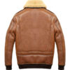Men's Aviator Camel Brown A2 Fur Shearling Leather Bomber Jacket 1 Mens Aviator Camel Brown A2 Fur Shearling Leather Bomber Jacket Back