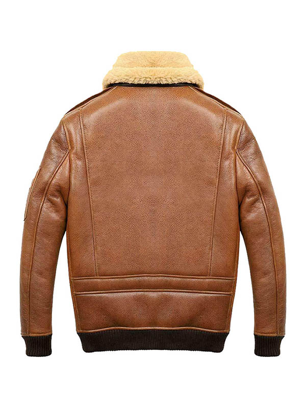 Mens-Aviator-Camel-Brown-A2-Fur-Shearling-Leather-Bomber-Jacket-Back Mens Aviator Camel Brown A2 Fur Shearling Leather Bomber Jacket Back