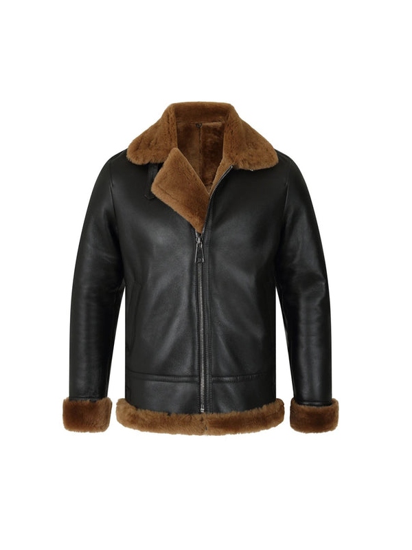 Mens-B3-Bomber-Aviator-Shearling-Jacket Mens B3 Bomber Aviator Shearling Jacket