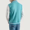 Teal Aqua and White Varsity Letterman Jacket 2 Navy Blue and White Varsity Letterman Jacket 8