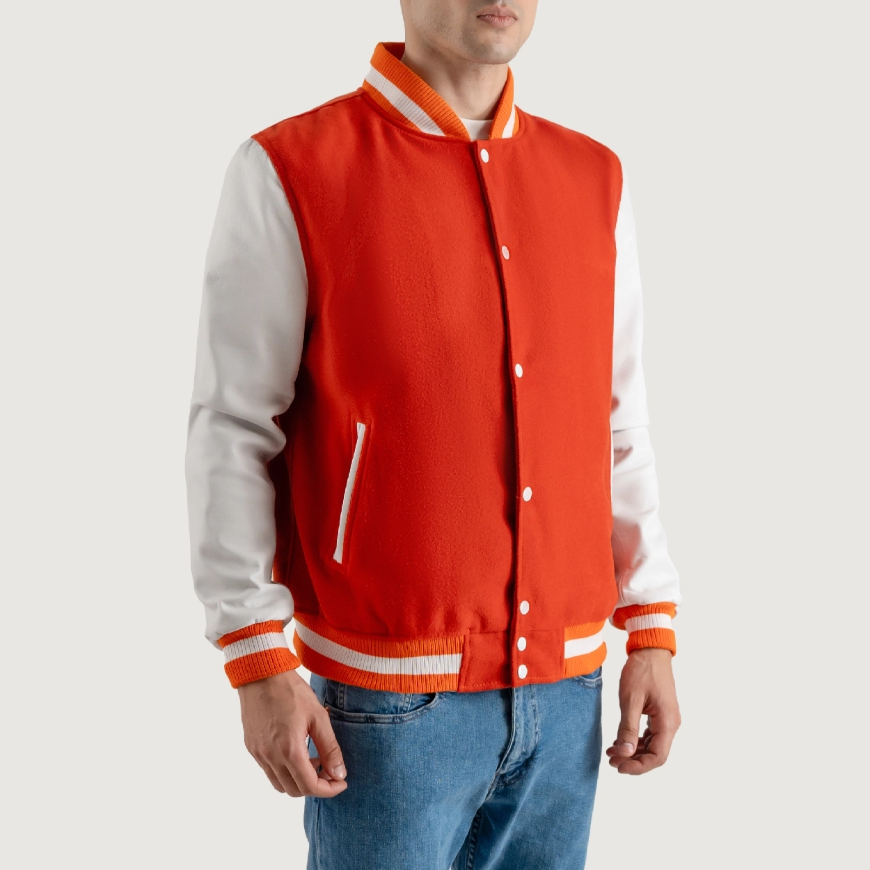 Orange-and-White-Varsity-Letterman-Jacket-1 Orange and White Varsity Letterman Jacket 1