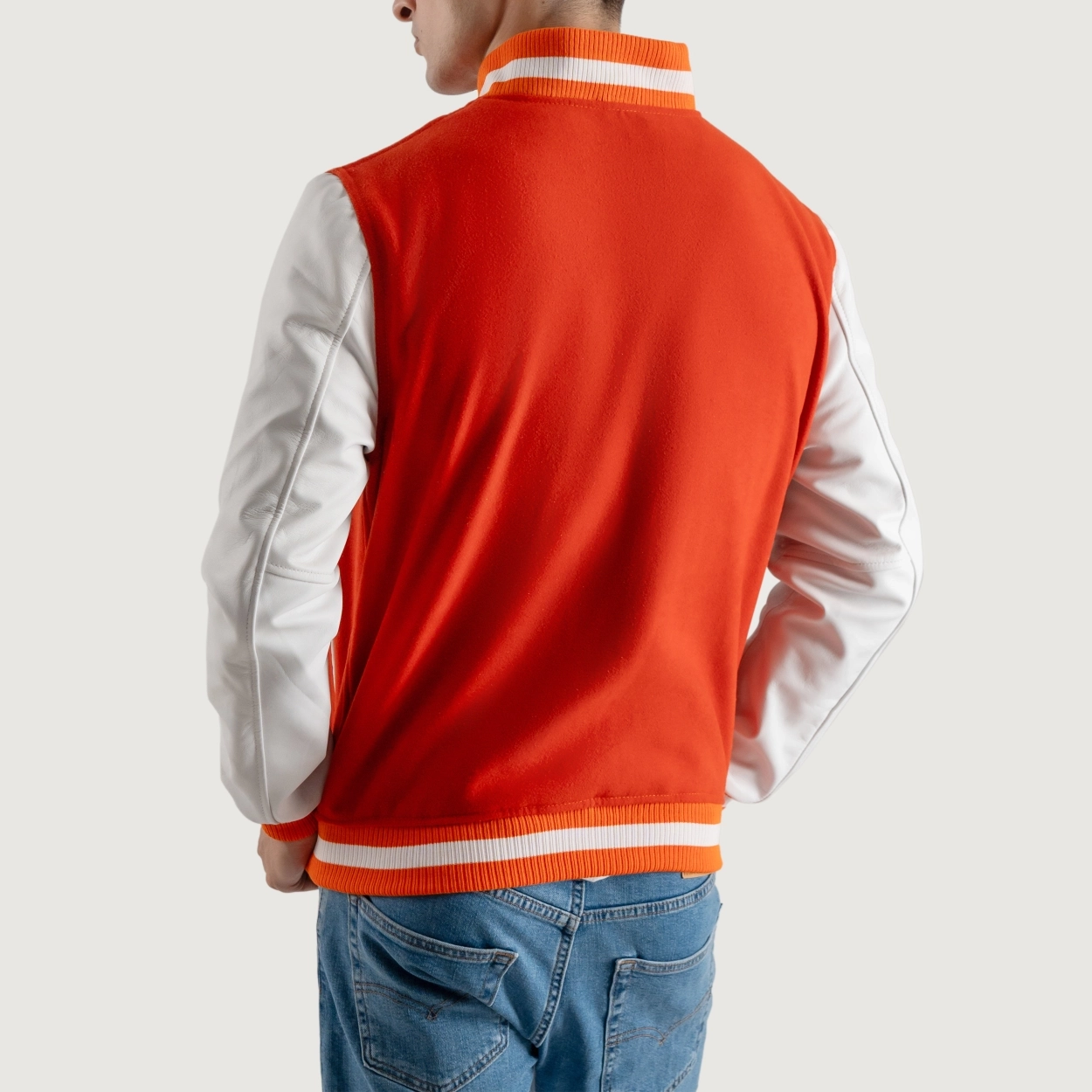Orange-and-White-Varsity-Letterman-Jacket-2 Orange and White Varsity Letterman Jacket 2