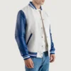 White and Blue Varsity Letterman Jacket 2