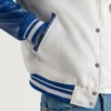 White and Blue Varsity Letterman Jacket 3