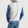 White and Blue Varsity Letterman Jacket 4