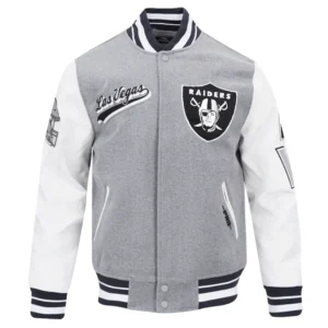 Las Vegas Raiders varsity jacket, Raiders script tail jacket