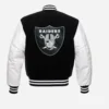 las vegas raiders letterman wool leather varsity jacket 1